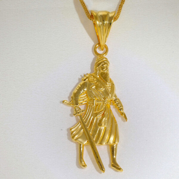 The Gold Portrait Of Shaheed Baba Deep Singh Ji Pendent - Image 3