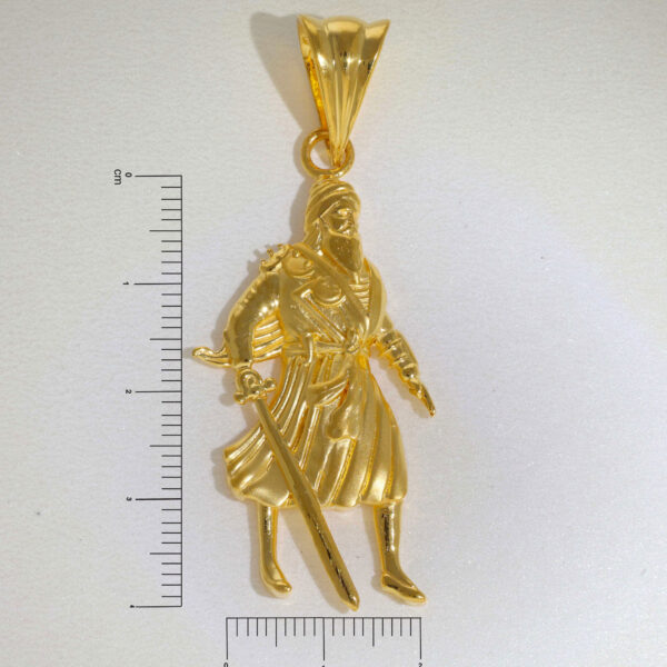 The Gold Portrait Of Shaheed Baba Deep Singh Ji Pendent - Image 5