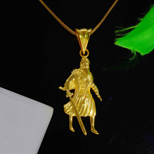The Gold Portrait Of Shaheed Baba Deep Singh Ji Pendent - Image 4