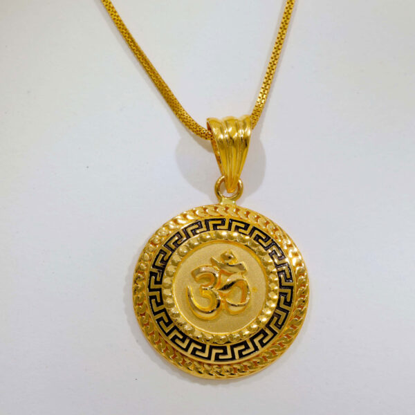 Om Gents Gold Pendant - Image 3