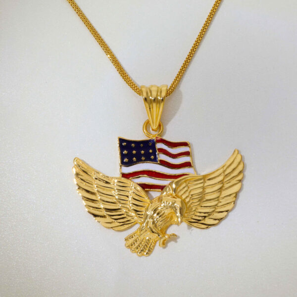 American Flag Eagle Cremation Urn Keepsake Ashes Memorial Pendent - Image 3