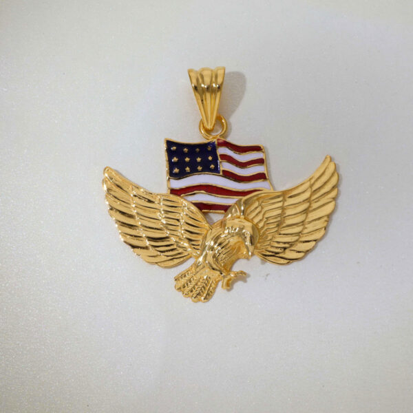 American Flag Eagle Cremation Urn Keepsake Ashes Memorial Pendent - Image 2
