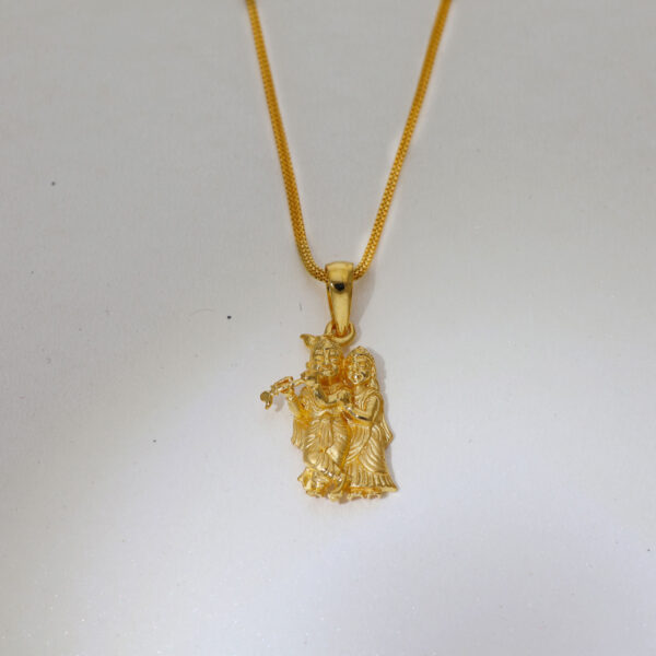 Radha Krishna Gold Pendant - Image 3