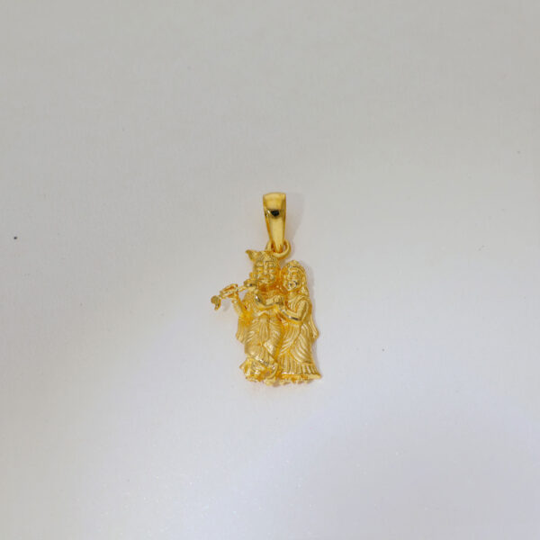 Radha Krishna Gold Pendant - Image 2