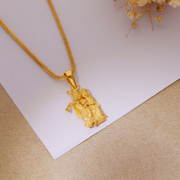 Radha Krishna Gold Pendant - Image 4