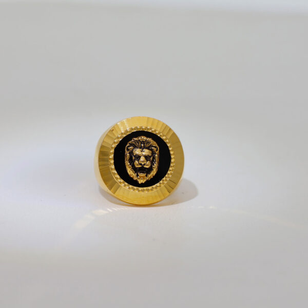 Stylish Gold Filled Lion Head Gents Ring - Image 2