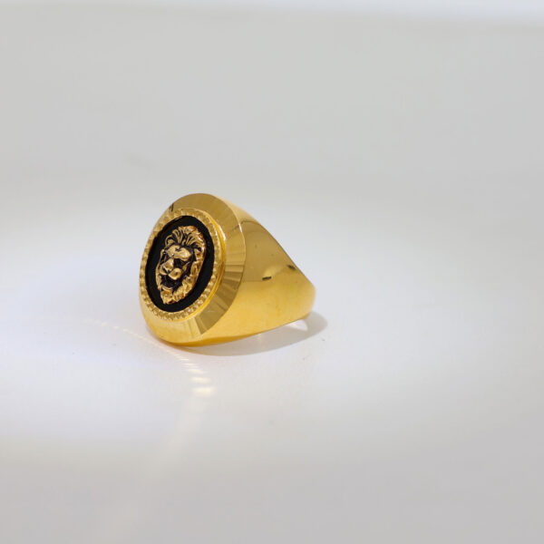 Stylish Gold Filled Lion Head Gents Ring - Image 3