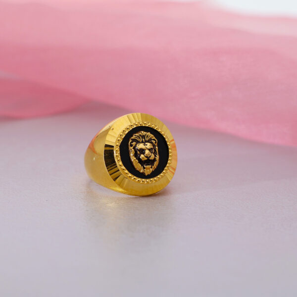 Stylish Gold Filled Lion Head Gents Ring - Image 5