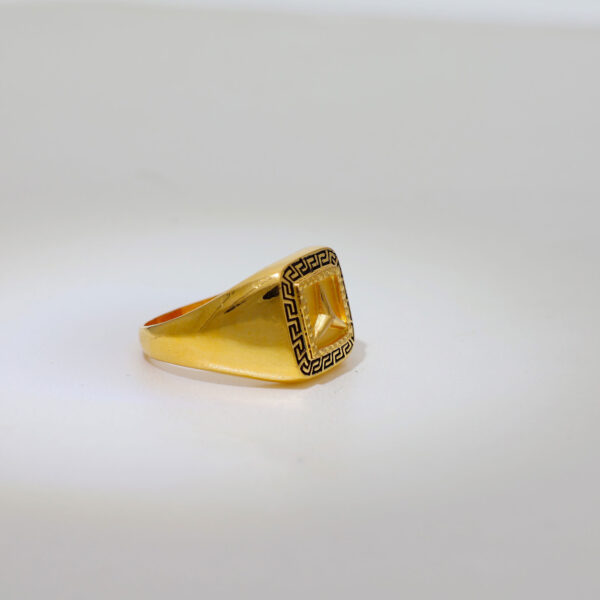 Gold Signet Square Gents Ring - Image 4