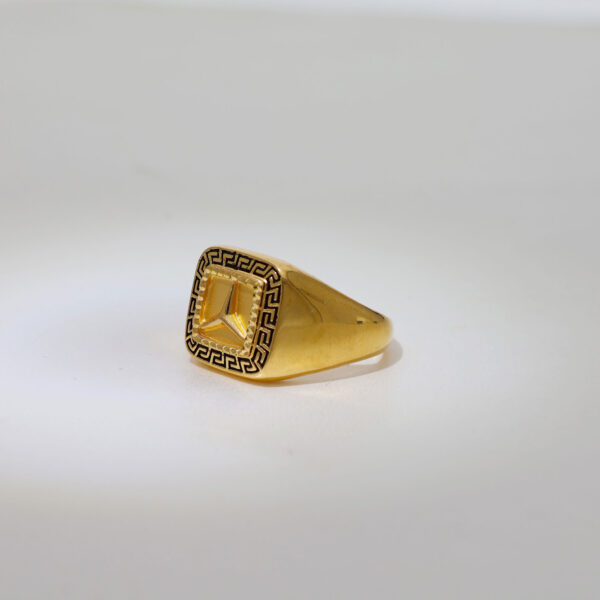 Gold Signet Square Gents Ring - Image 3