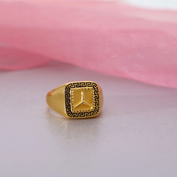 Gold Signet Square Gents Ring - Image 5