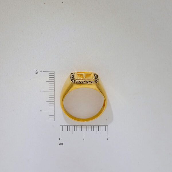 Gold Signet Square Gents Ring - Image 6