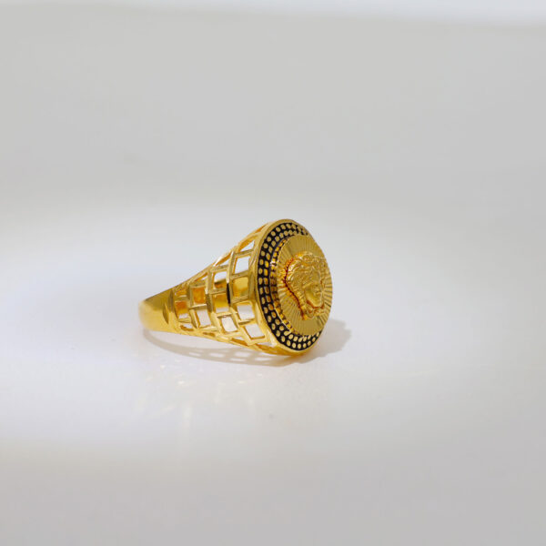 Gold Vercase Signet Gents Ring - Image 4