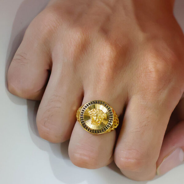 Gold Vercase Signet Gents Ring - Image 7