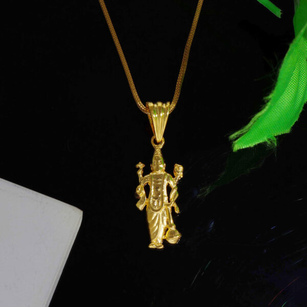Gold Solid Vishnu Ji Pendent - Image 5