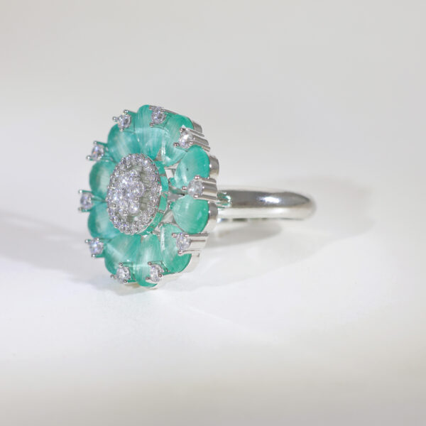 Mint Bloom Cocktail Ring - Image 5