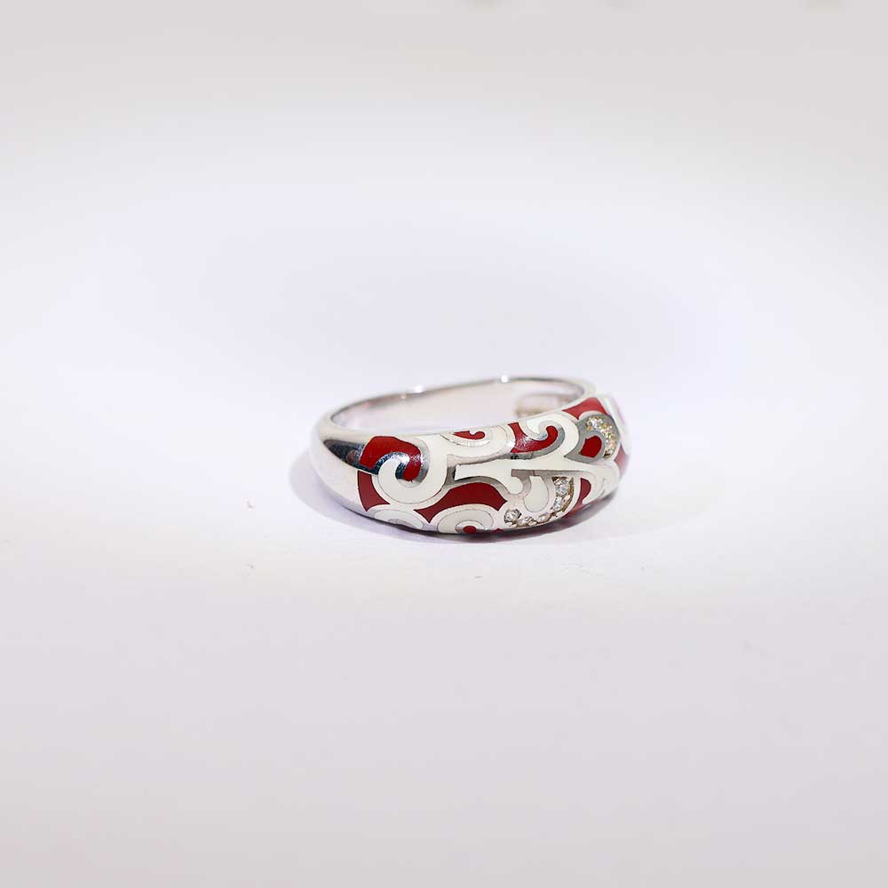 Wine Glow Silver Band - Image 3