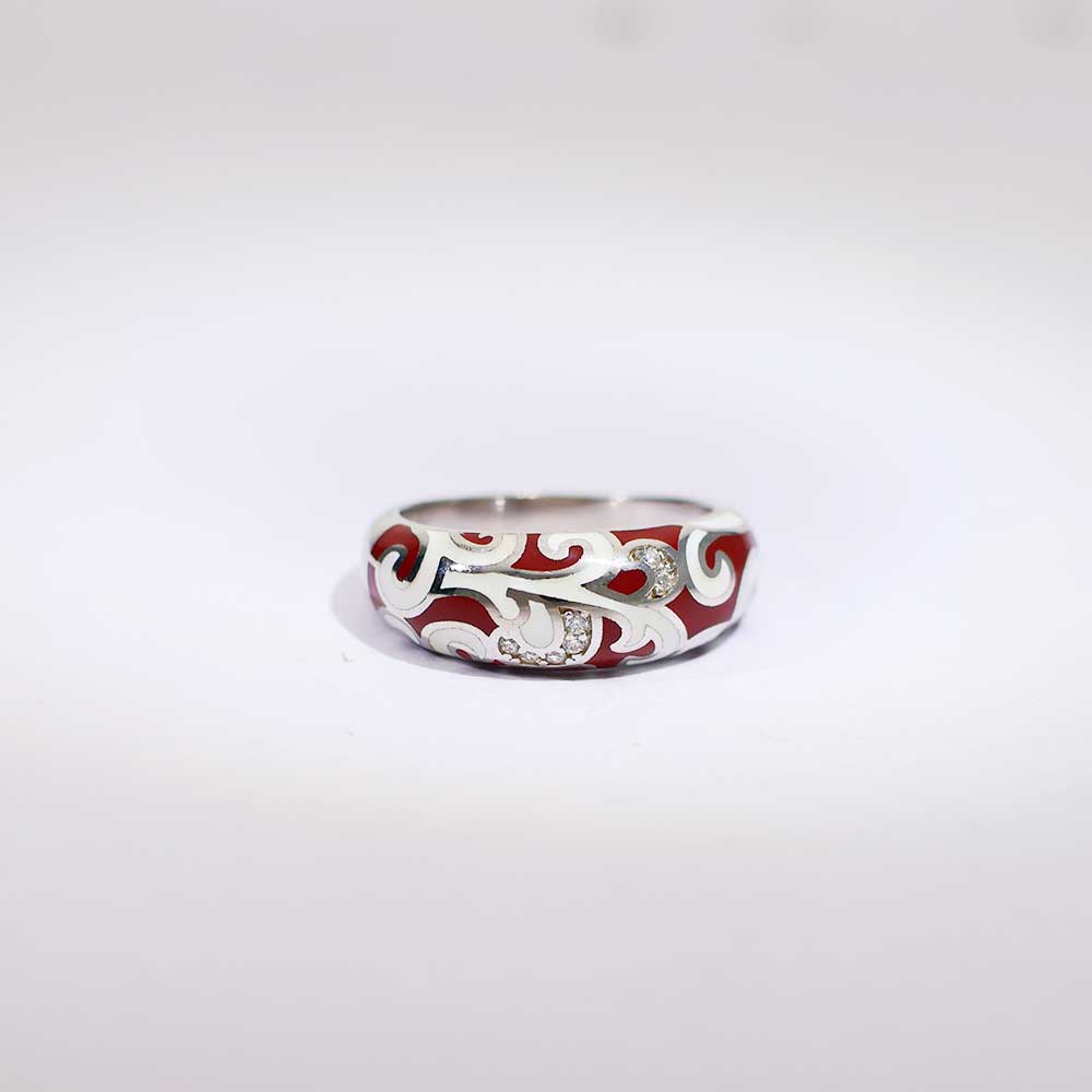 Wine Glow Silver Band - Image 4