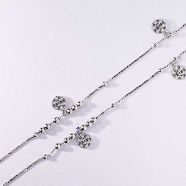 Silver Orbit Charm Anklets - Image 2