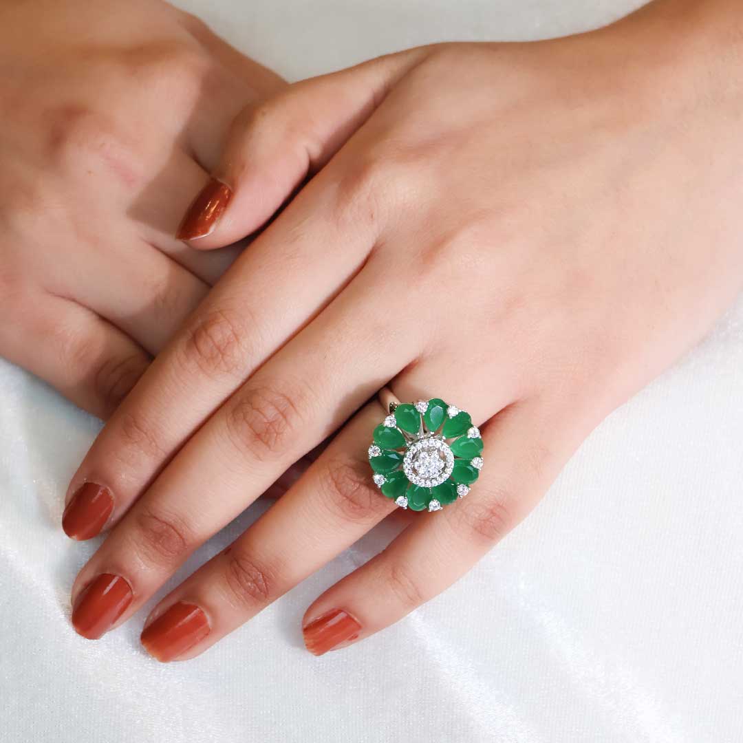 Verdant Crown Statement Ring