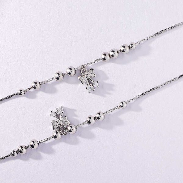 Silver Charm Bows Anklets - Image 4