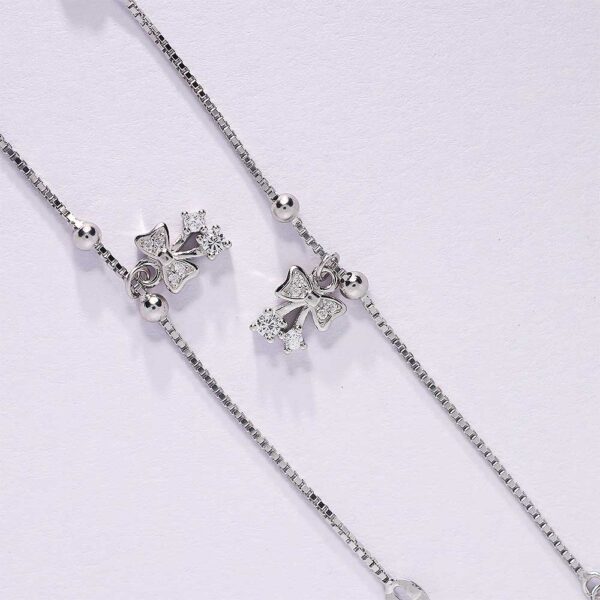 Silver Charm Bows Anklets - Image 5