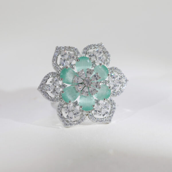 Petal Frost Elegance Ring - Image 2