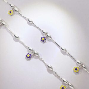 Petal Play Silver Baby Anklets