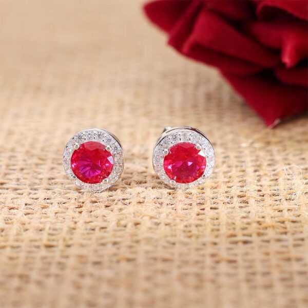Ruby Aura  Diamond Earrings - Image 5