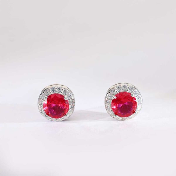 Ruby Aura  Diamond Earrings - Image 2