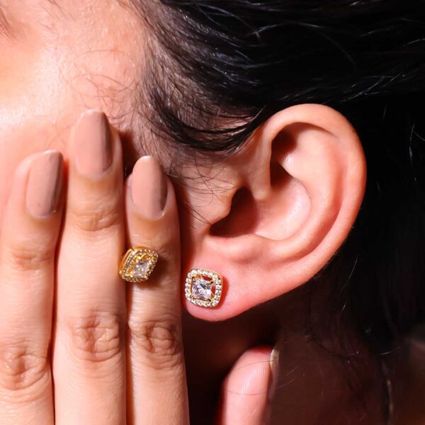 Blush Mist Rosegold Studs - Image 5