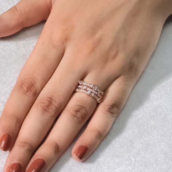 Starlink Rows Rosegold Ring