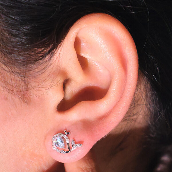 Ocean Whirl Whale Earrings - Image 5