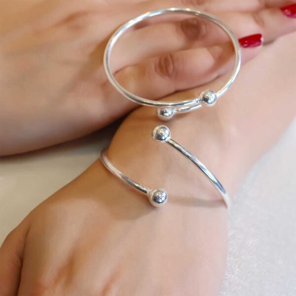 Silver Dot Bangles