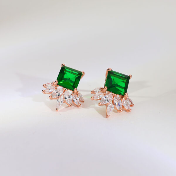 Green Muse Rosegold Studs