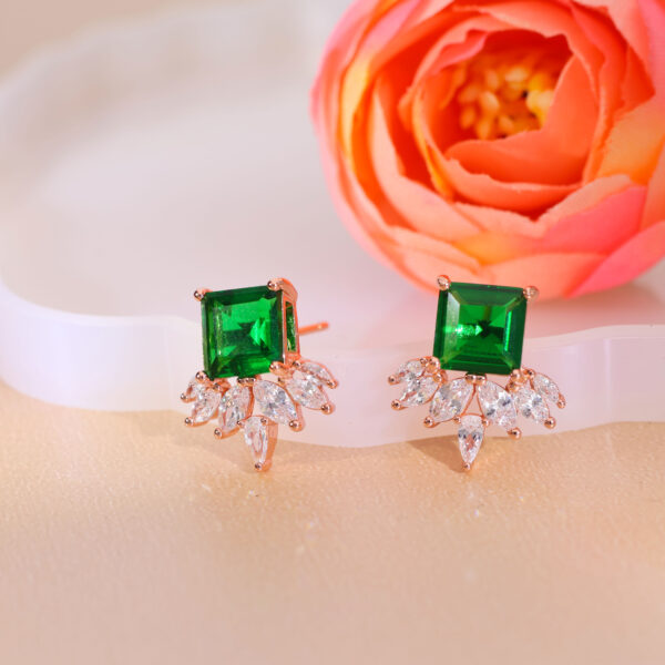 Green Muse Rosegold Studs - Image 3