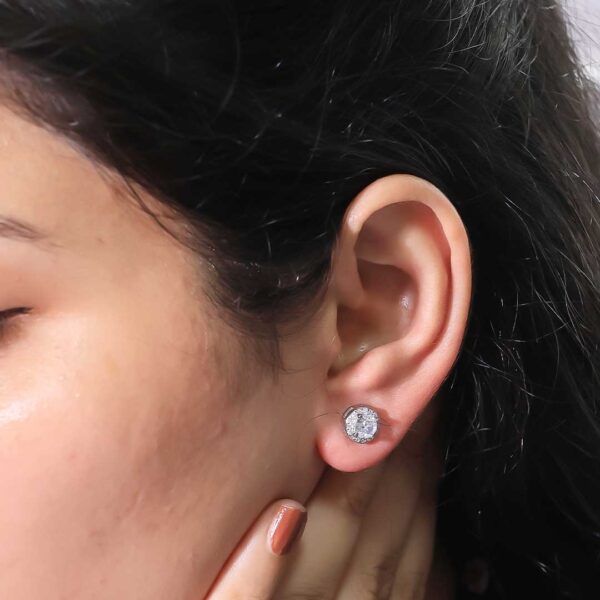 Halo Drop Diamond Studs - Image 5