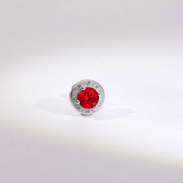 Red Ruby  Diamond Earrings - Image 2