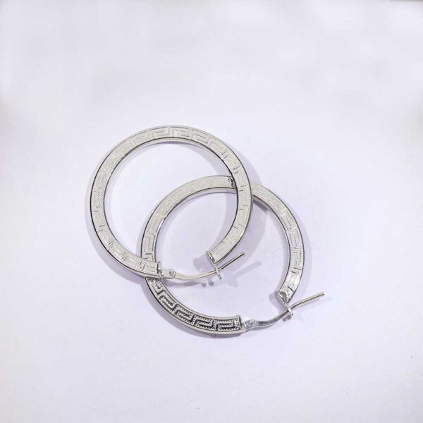 Shine Round Silver Hoops - Image 3