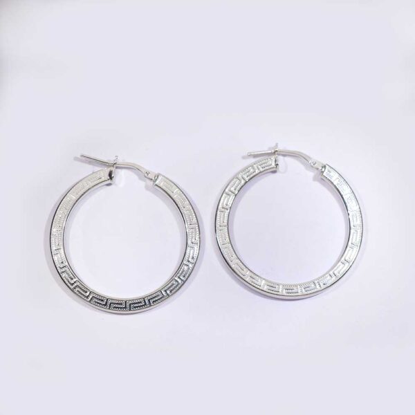 Shine Round Silver Hoops - Image 2