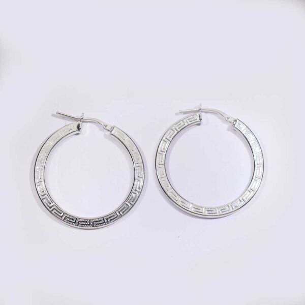 Shine Round Silver Hoops