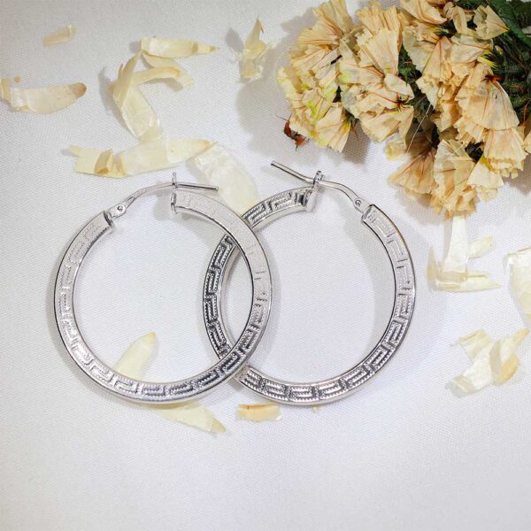 Shine Round Silver Hoops - Image 6