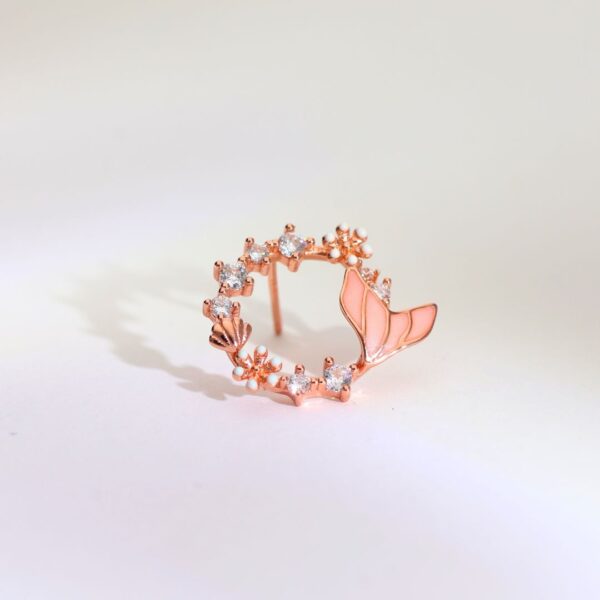 Mermaid Bloom Rosegold Studs - Image 9