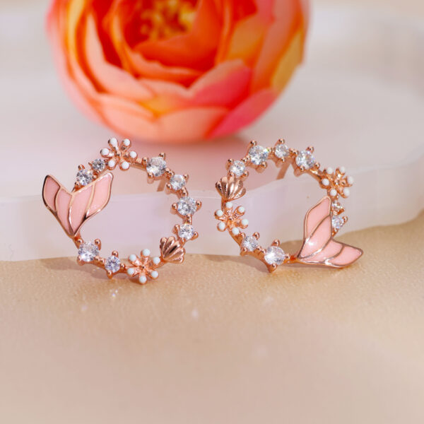 Mermaid Bloom Rosegold Studs - Image 6