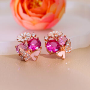 Petal Whirl Rosegold Studs