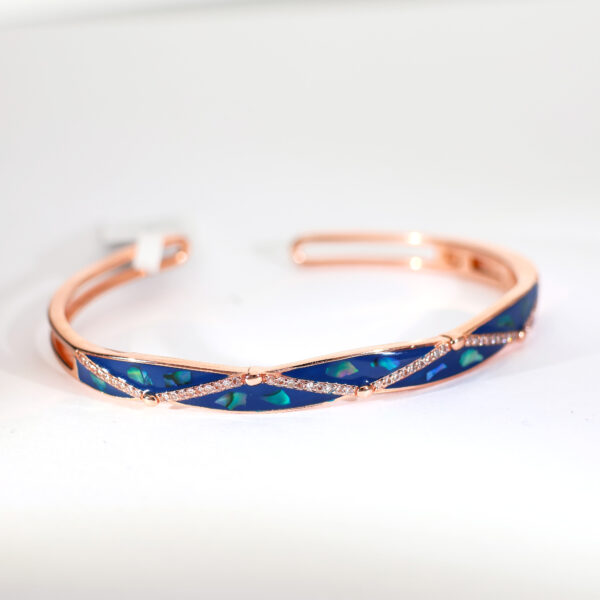 Blue Twist Rosegold Bracelet - Image 2