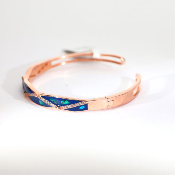 Blue Twist Rosegold Bracelet - Image 4