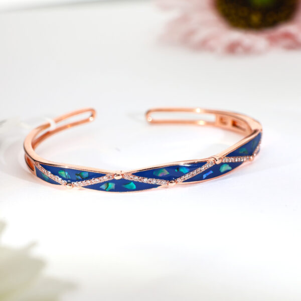 Blue Twist Rosegold Bracelet - Image 5