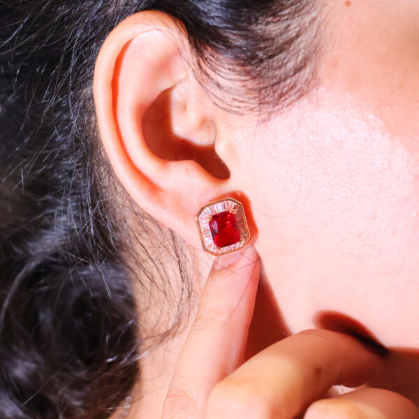 Regal Gleam Rosegold Studs - Image 6