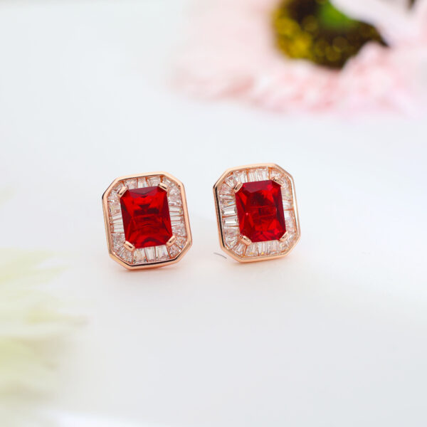 Regal Gleam Rosegold Studs - Image 5